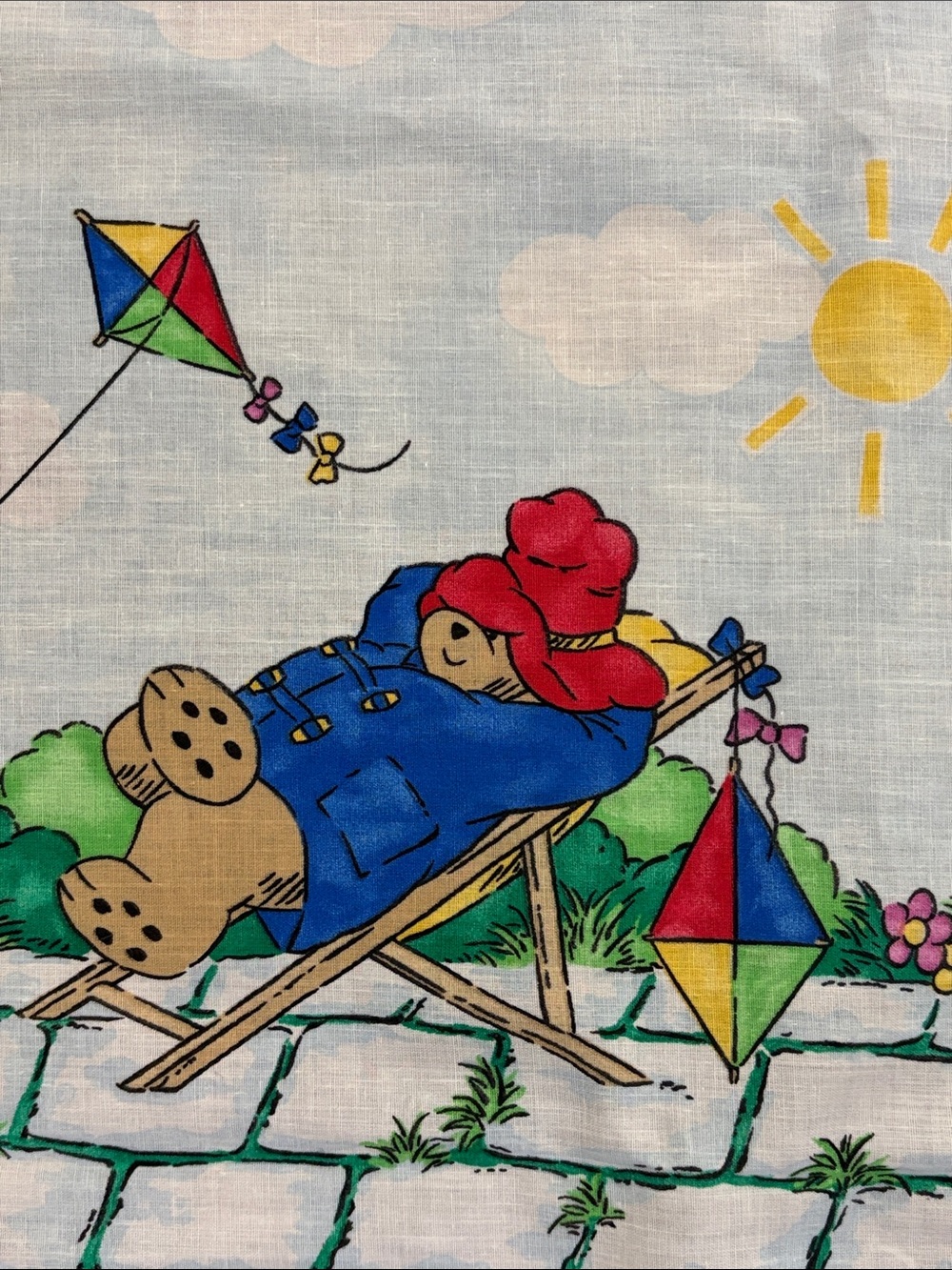 Vintage Paddington Bear Fabric Material Approximately 1.5yards Craft Sewing